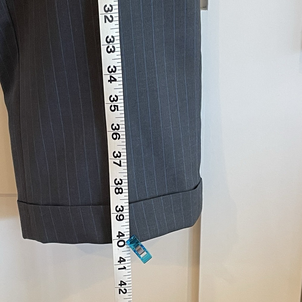Angelo Rossi Mens Trousers Slacks Pants Suit Gray With Blue Pin Stripe 35 x 30 - Picture 11 of 16